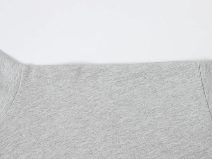 430 GSM  BOXY CROPPED FIT QUARTER-ZIP 'FLOWER GRAY' SWATERSHIRT
