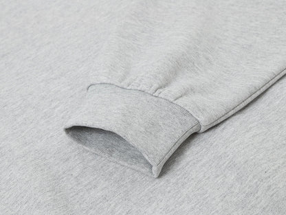430 GSM  BOXY CROPPED FIT QUARTER-ZIP 'FLOWER GRAY' SWATERSHIRT