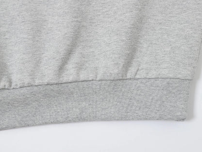 430 GSM  BOXY CROPPED FIT QUARTER-ZIP 'FLOWER GRAY' SWATERSHIRT