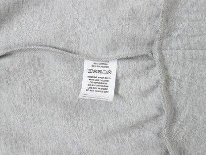 430 GSM  BOXY CROPPED FIT QUARTER-ZIP 'FLOWER GRAY' SWATERSHIRT