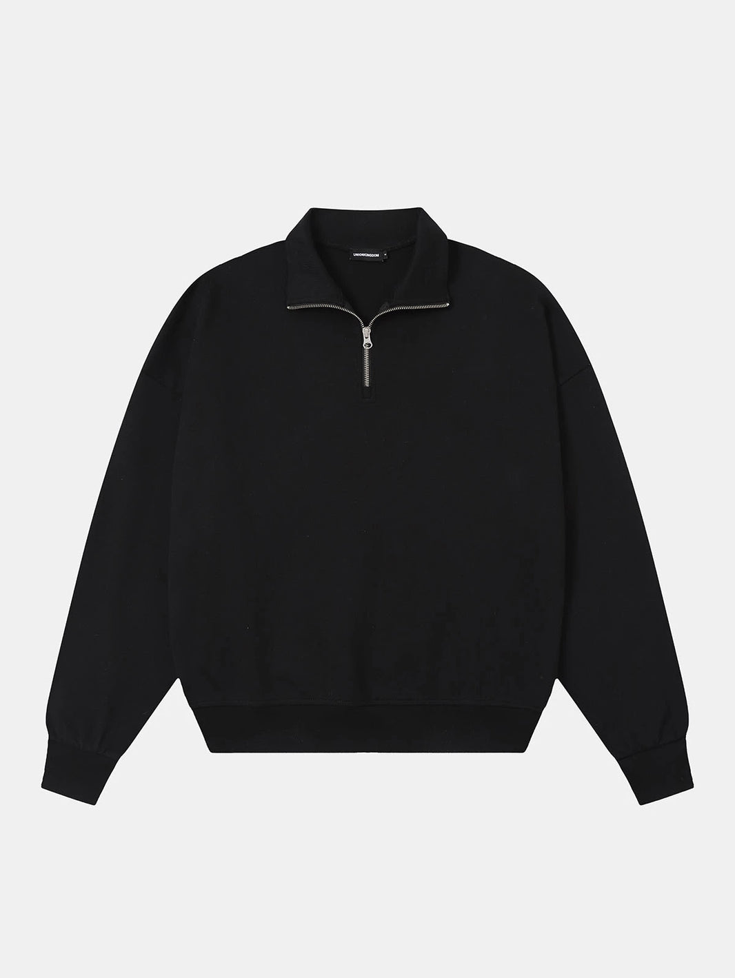 360 GSM  100% COTTON BOXY CROPPED FIT QUARTER-ZIP 'BLACK 'SWATERSHIRT