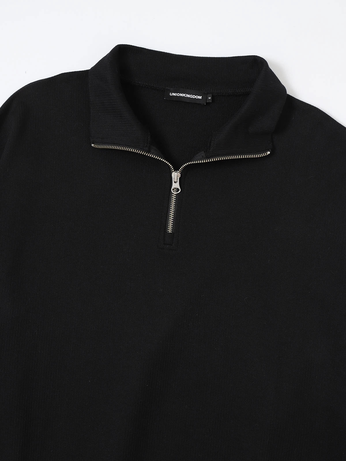 360 GSM  100% COTTON BOXY CROPPED FIT QUARTER-ZIP 'BLACK' SWATERSHIRT