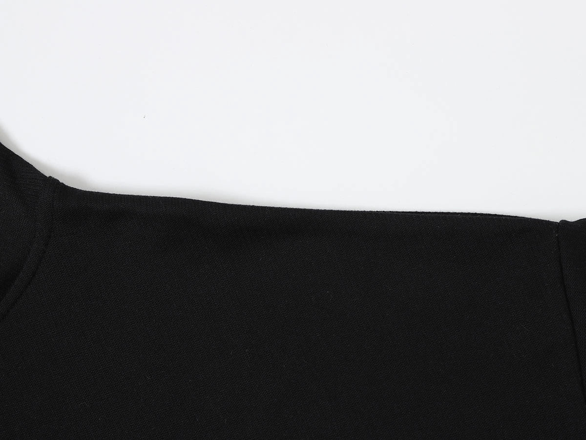 360 GSM  100% COTTON BOXY CROPPED FIT QUARTER-ZIP 'BLACK' SWATERSHIRT
