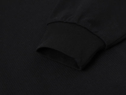 360 GSM  100% COTTON BOXY CROPPED FIT QUARTER-ZIP 'BLACK' SWATERSHIRT