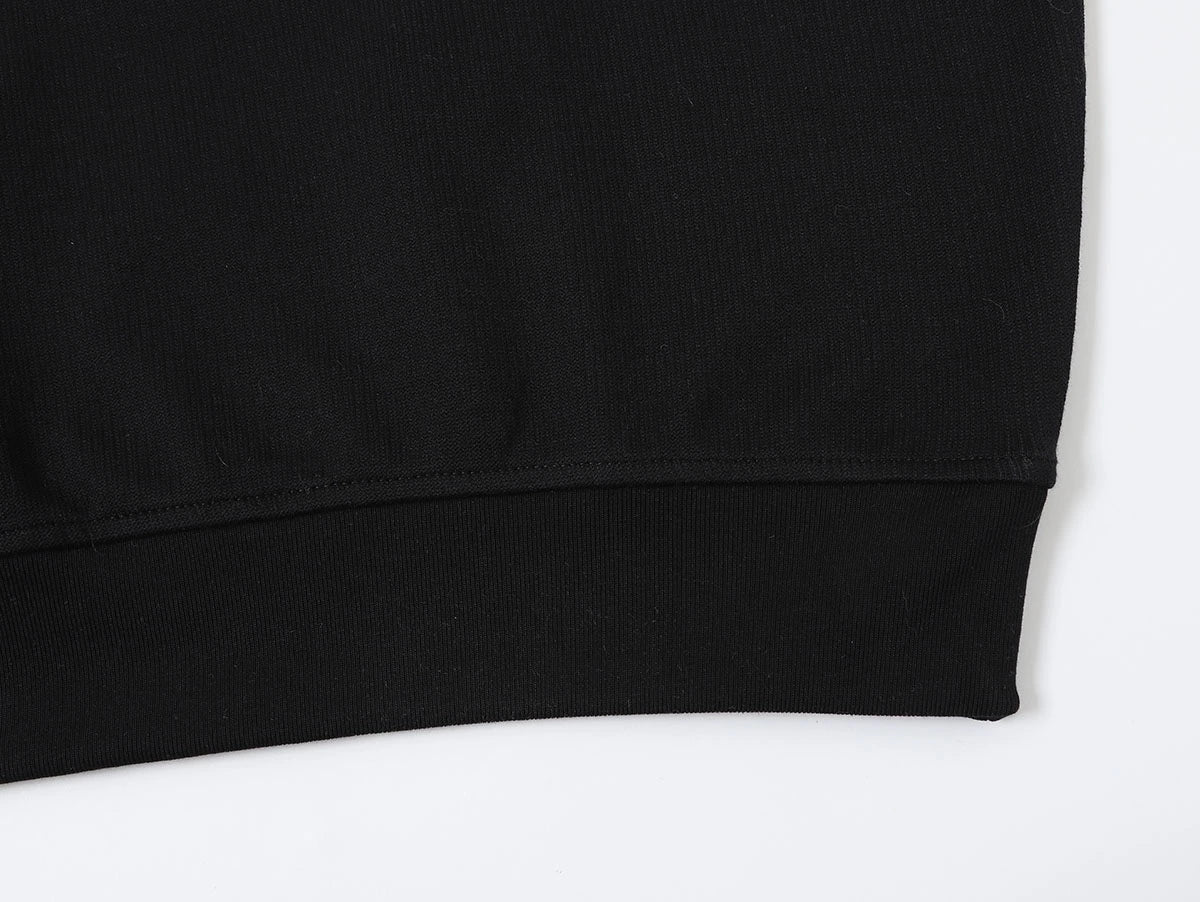 360 GSM  100% COTTON BOXY CROPPED FIT QUARTER-ZIP 'BLACK' SWATERSHIRT