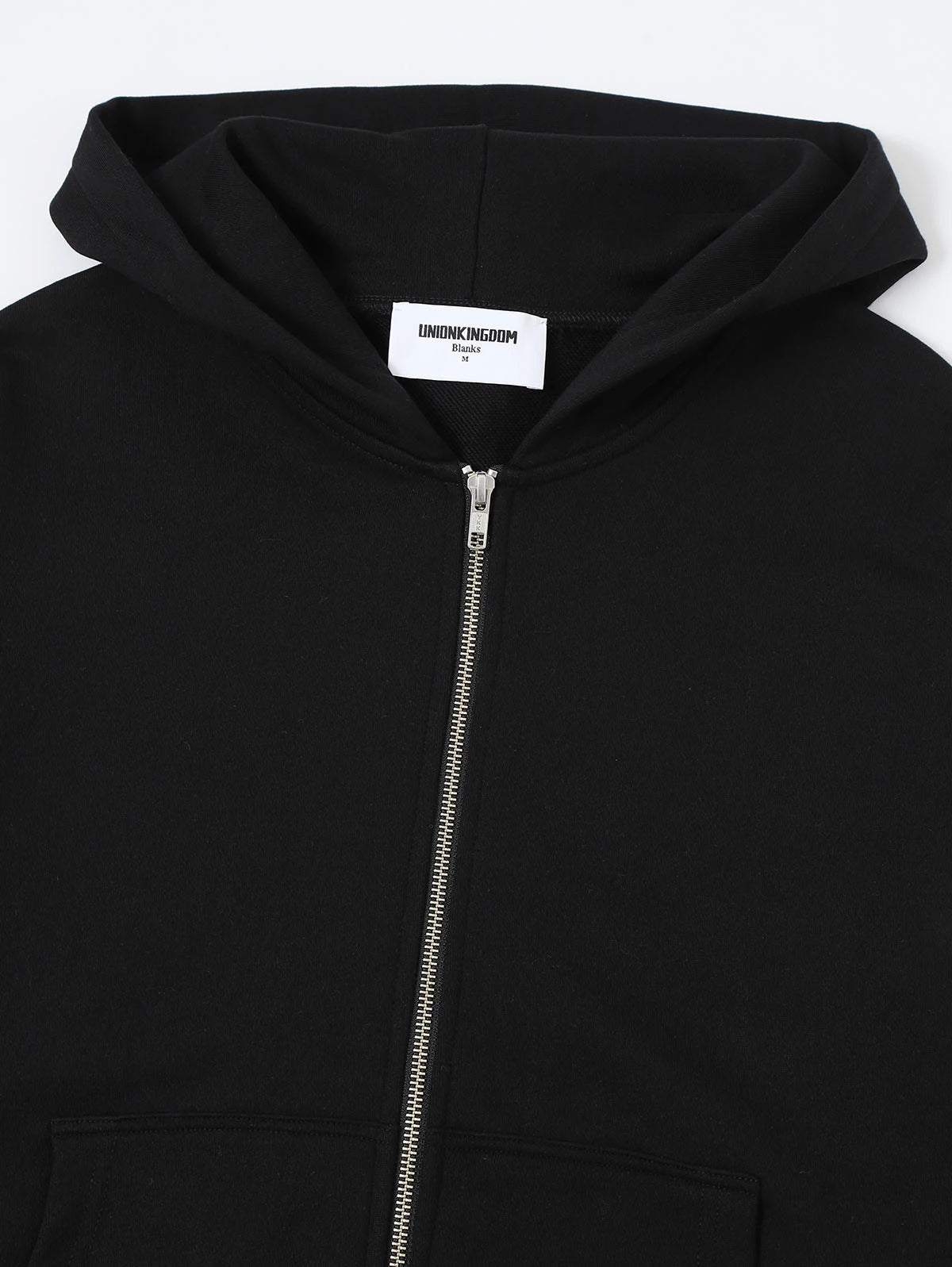 360 GSM 100% COTTON BOXY CROPPED 'BLACK' ZIP-UP HOODIE