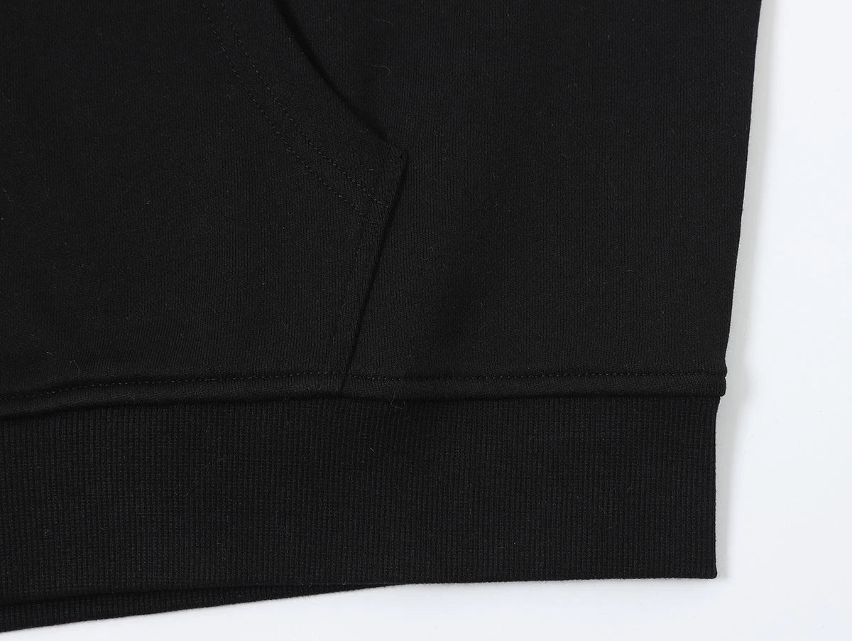 360 GSM 100% COTTON BOXY CROPPED 'BLACK' ZIP-UP HOODIE