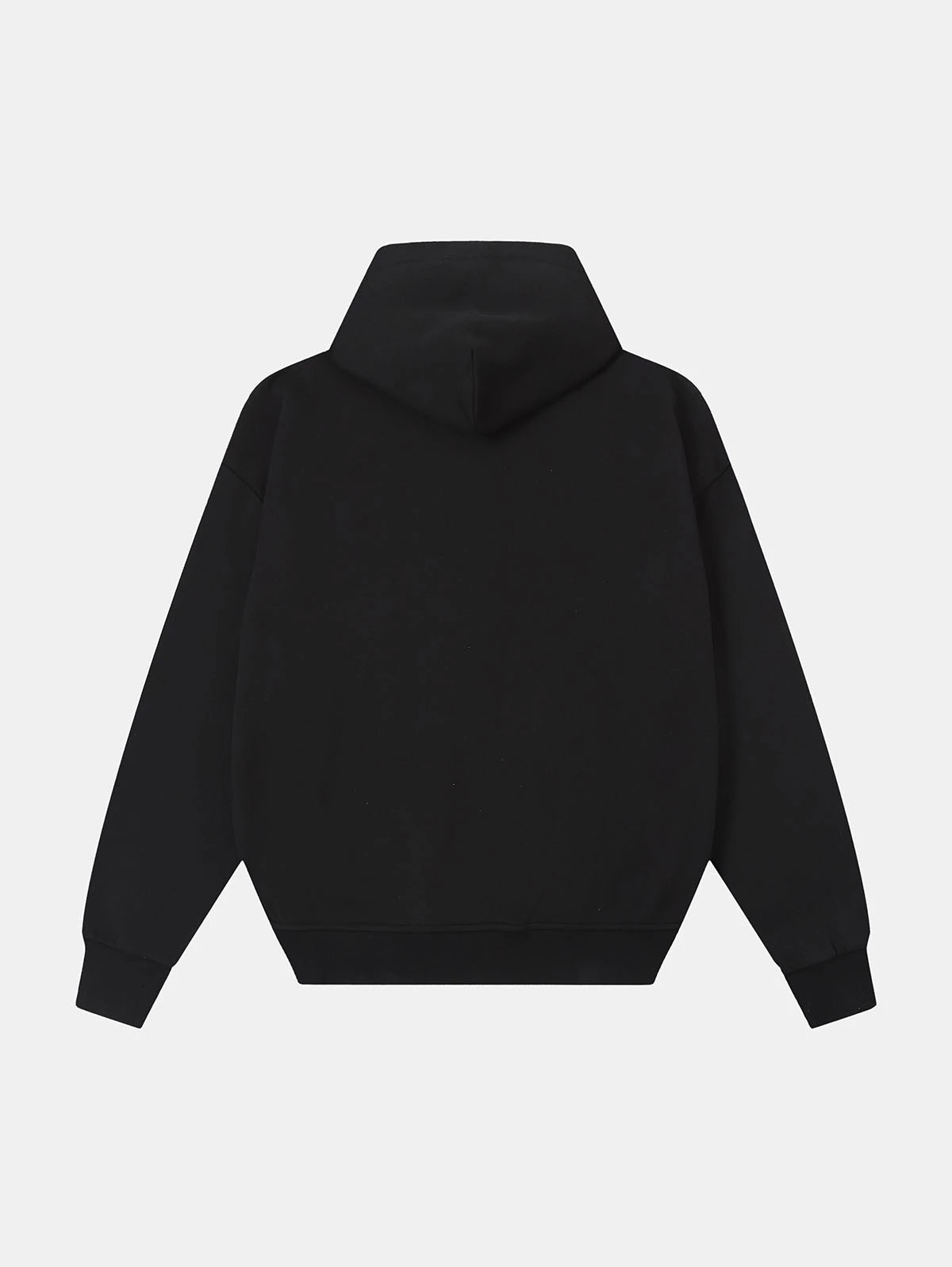 360 GSM 100% COTTON BOXY CROPPED 'BLACK' ZIP-UP HOODIE