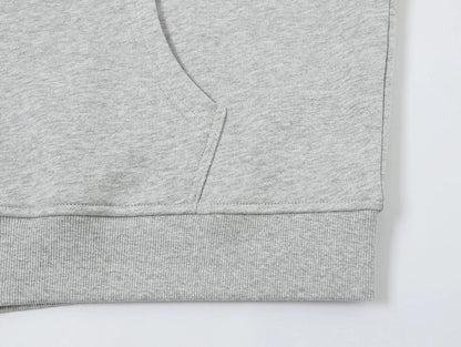 360 GSM 100% COTTON BOXY CROPPED 'FLOWER GRAY' ZIP-UP HOODIE
