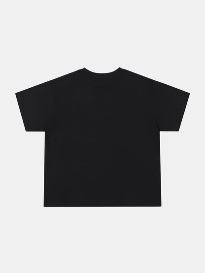 150 GSM RELAXED BOXY FIT 'BLACK' T-SHIRT