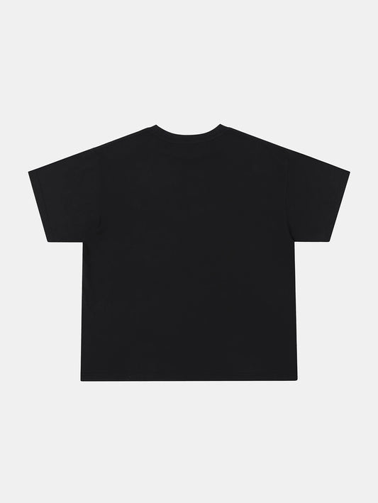 150 GSM RELAXED BOXY FIT 'BLACK' T-SHIRT
