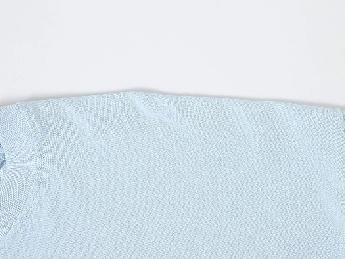 240 GSM BOXY CROPPED FIT 'ICE BLUE' T-SHIRT