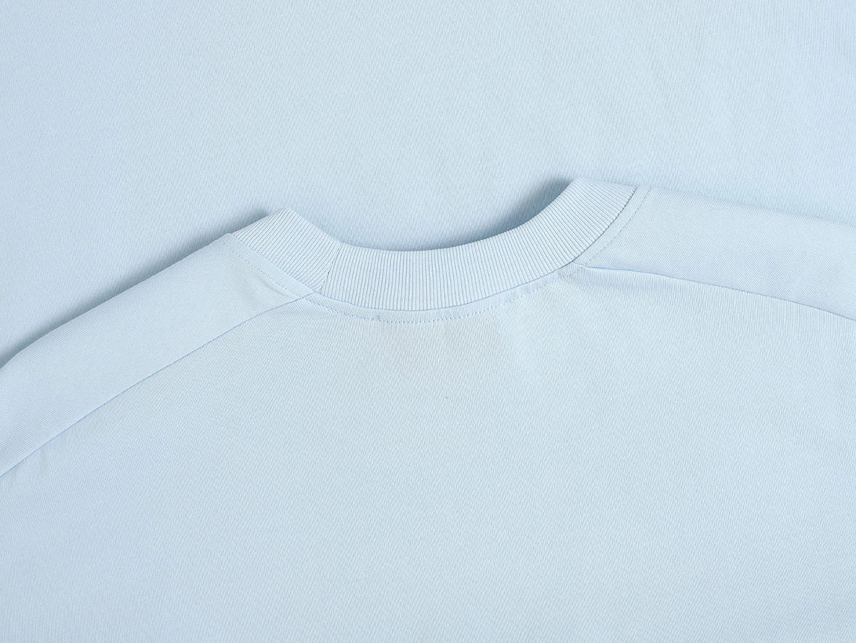 240 GSM BOXY CROPPED FIT 'ICE BLUE' T-SHIRT