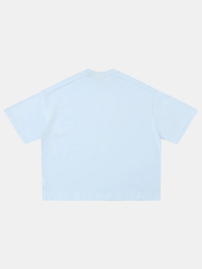 240 GSM BOXY CROPPED FIT 'ICE BLUE' T-SHIRT