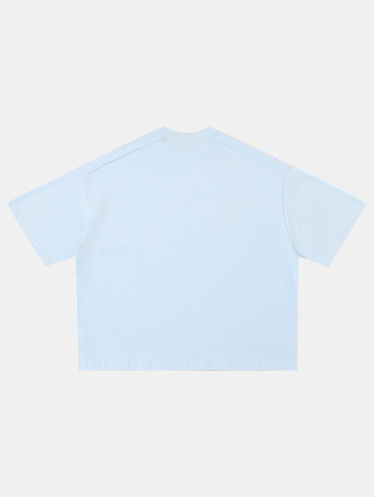 240 GSM BOXY CROPPED FIT 'ICE BLUE' T-SHIRT
