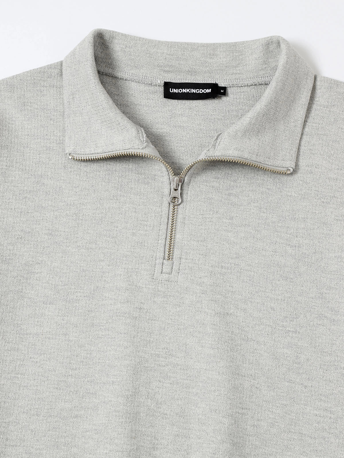 360 GSM  100% COTTON BOXY CROPPED FIT QUARTER-ZIP 'FLOWER GRAY'SWATERSHIRT