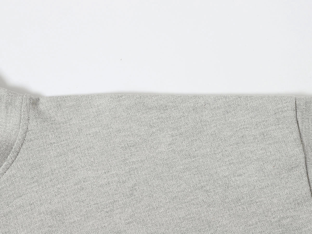 360 GSM  100% COTTON BOXY CROPPED FIT QUARTER-ZIP 'FLOWER GRAY'SWATERSHIRT