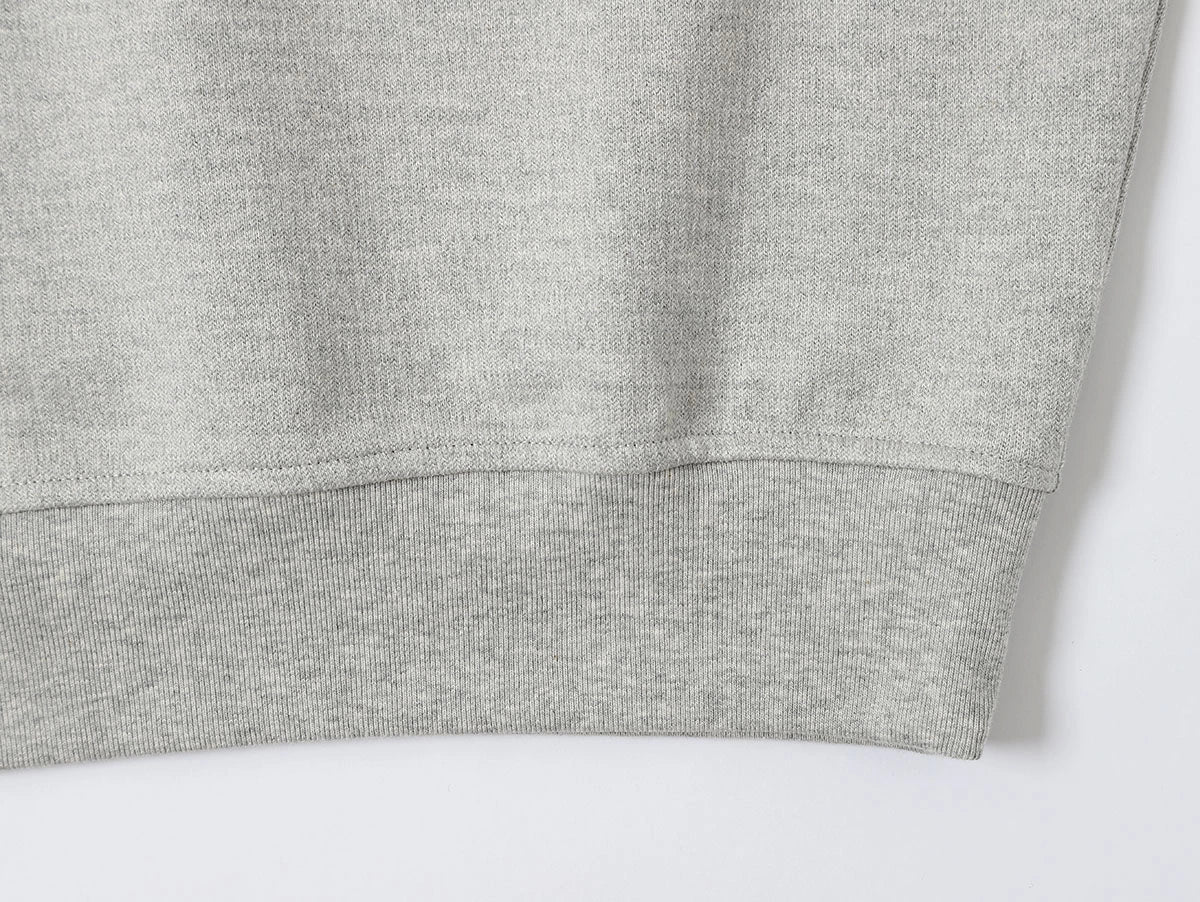 360 GSM  100% COTTON BOXY CROPPED FIT QUARTER-ZIP 'FLOWER GRAY'SWATERSHIRT