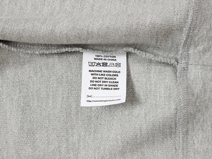 360 GSM  100% COTTON BOXY CROPPED FIT QUARTER-ZIP 'FLOWER GRAY'SWATERSHIRT