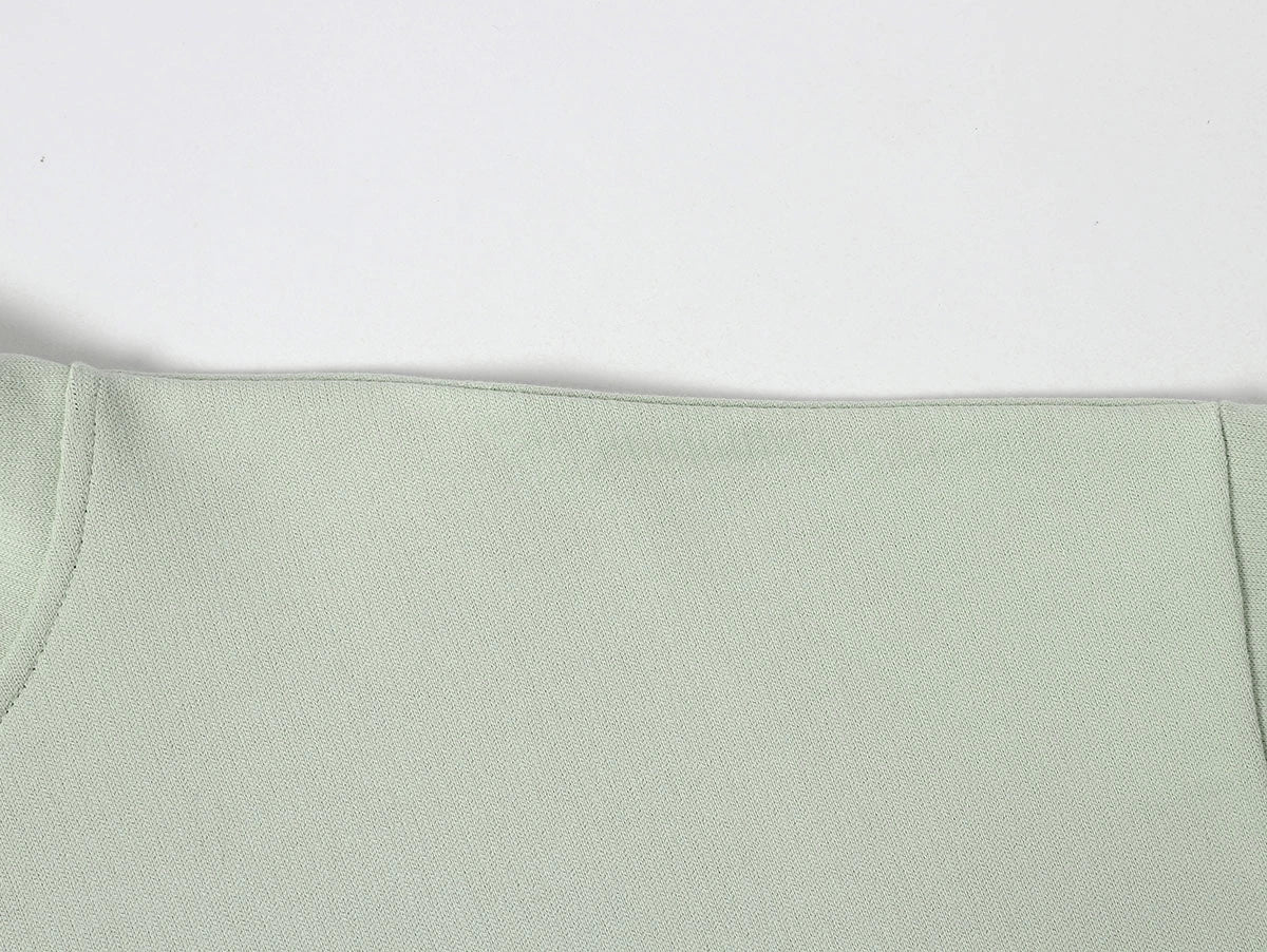 360 GSM  100% COTTON BOXY CROPPED FIT QUARTER-ZIP 'LIGHT GREEN' SWATERSHIRT