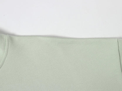 360 GSM  100% COTTON BOXY CROPPED FIT QUARTER-ZIP 'LIGHT GREEN' SWATERSHIRT