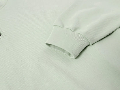 360 GSM  100% COTTON BOXY CROPPED FIT QUARTER-ZIP 'LIGHT GREEN' SWATERSHIRT