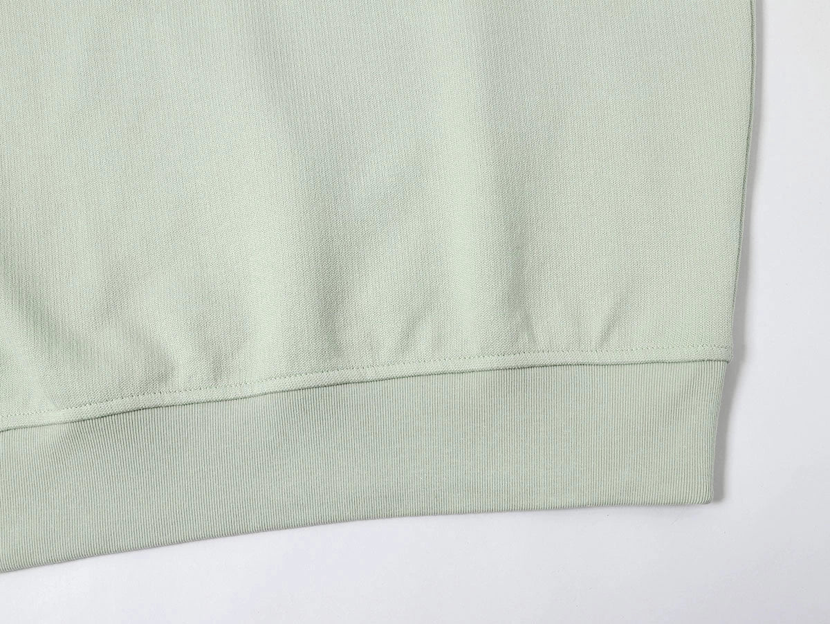 360 GSM  100% COTTON BOXY CROPPED FIT QUARTER-ZIP 'LIGHT GREEN' SWATERSHIRT
