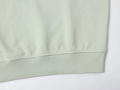 360 GSM  100% COTTON BOXY CROPPED FIT QUARTER-ZIP 'LIGHT GREEN' SWATERSHIRT