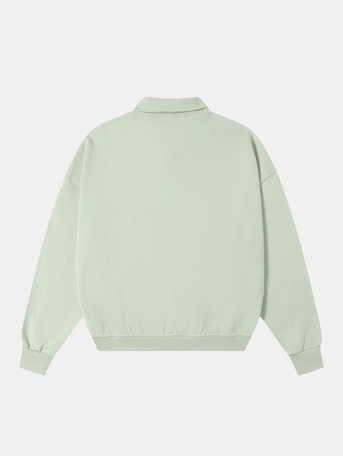 360 GSM  100% COTTON BOXY CROPPED FIT QUARTER-ZIP 'LIGHT GREEN' SWATERSHIRT