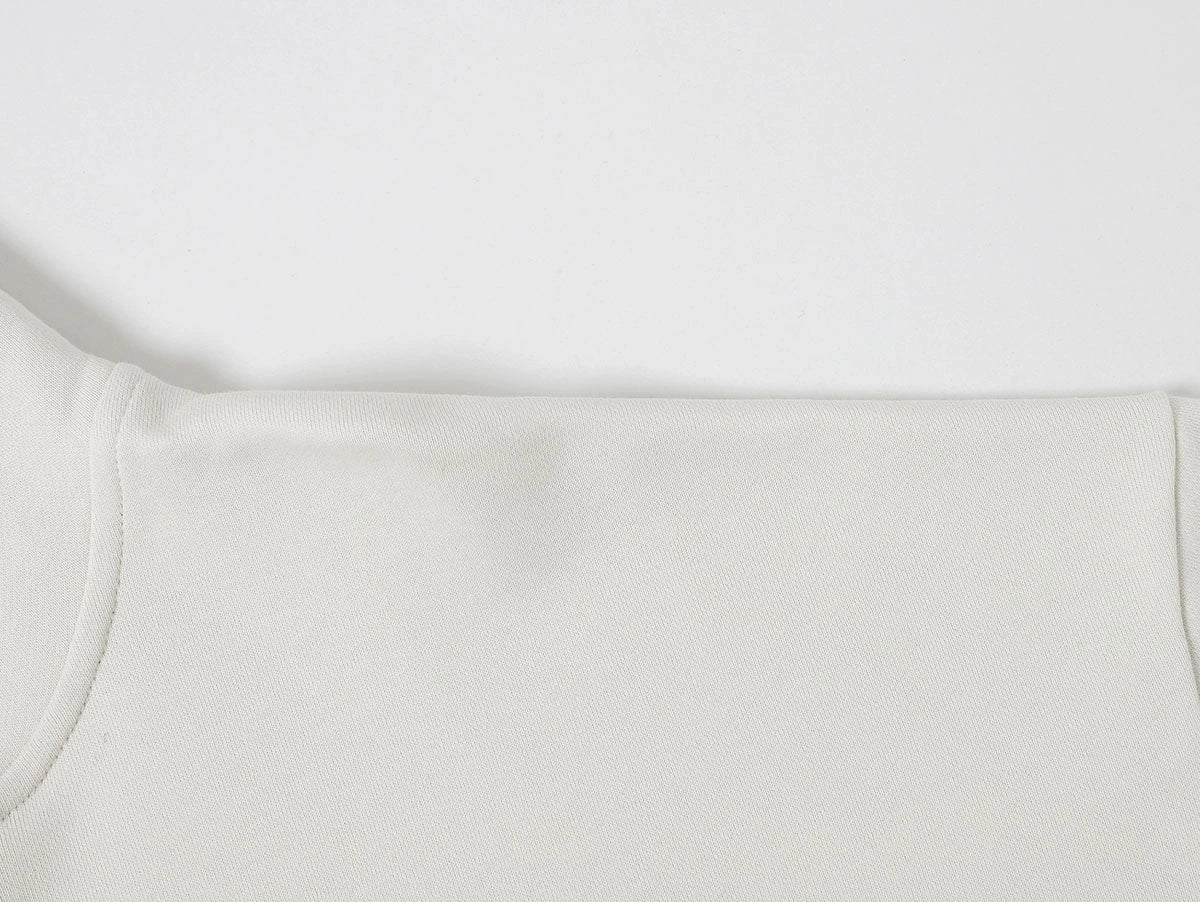 360 GSM 100% COTTON BOXY CROPPED 'OFF WHITE' ZIP-UP HOODIE