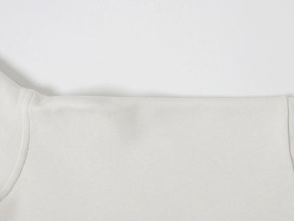 360 GSM 100% COTTON BOXY CROPPED 'OFF WHITE' ZIP-UP HOODIE