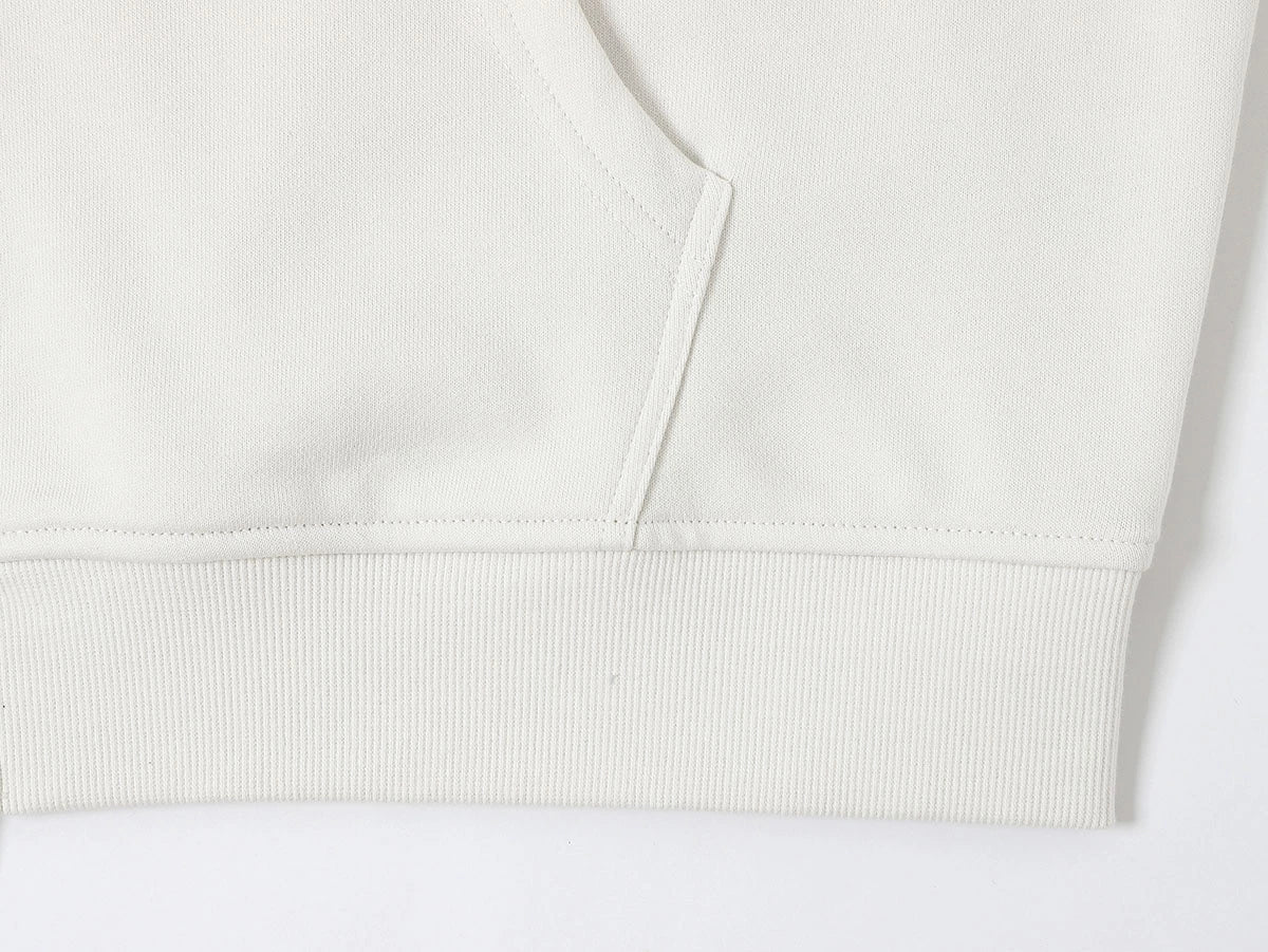 360 GSM 100% COTTON BOXY CROPPED 'OFF WHITE' ZIP-UP HOODIE