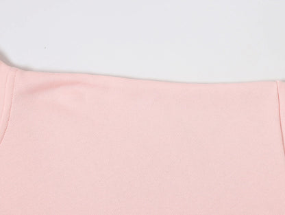 360 GSM 100% COTTON BOXY CROPPED 'PINK' ZIP-UP HOODIE