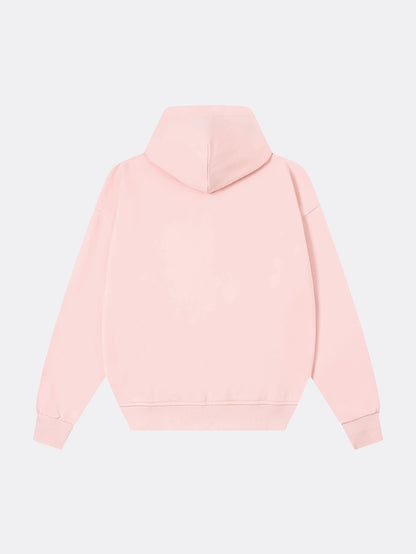360 GSM 100% COTTON BOXY CROPPED 'PINK' ZIP-UP HOODIE