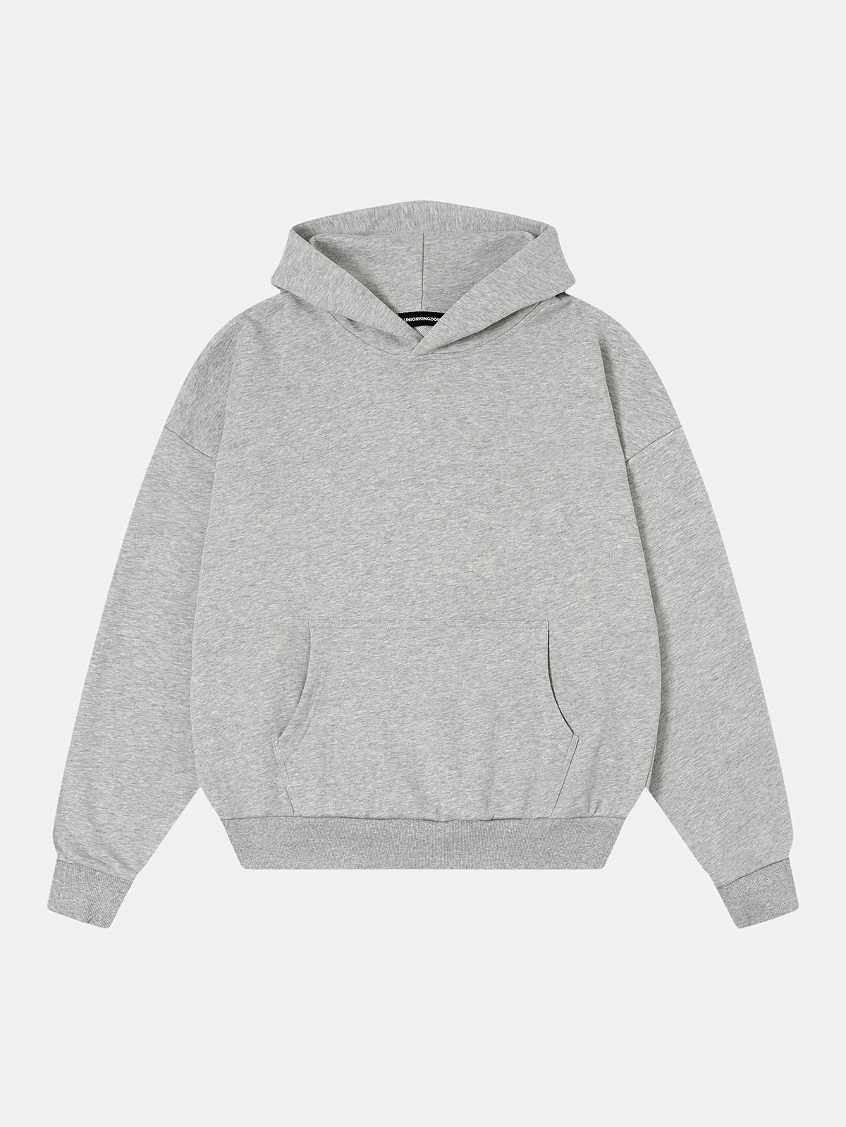 360 GSM 100% COTTON BOXY CROPPED FIT 'FLOWER GRAY' HOODIE
