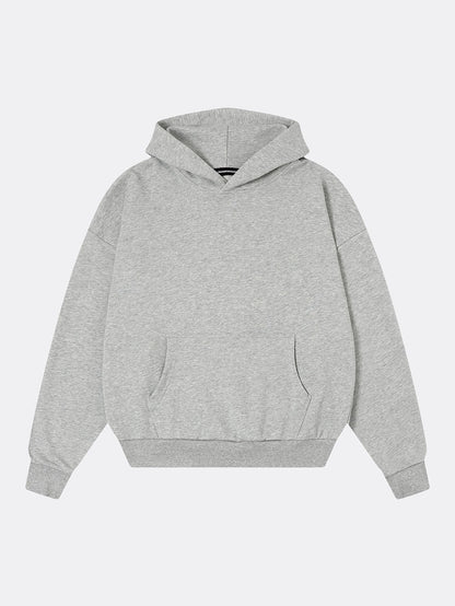 360 GSM 100% COTTON BOXY CROPPED FIT 'FLOWER GRAY' HOODIE