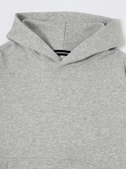 360 GSM 100% COTTON BOXY CROPPED FIT 'FLOWER GRAY' HOODIE