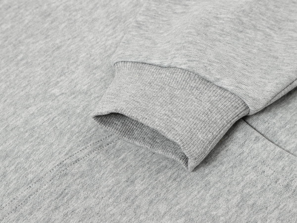 360 GSM 100% COTTON BOXY CROPPED FIT 'FLOWER GRAY' HOODIE