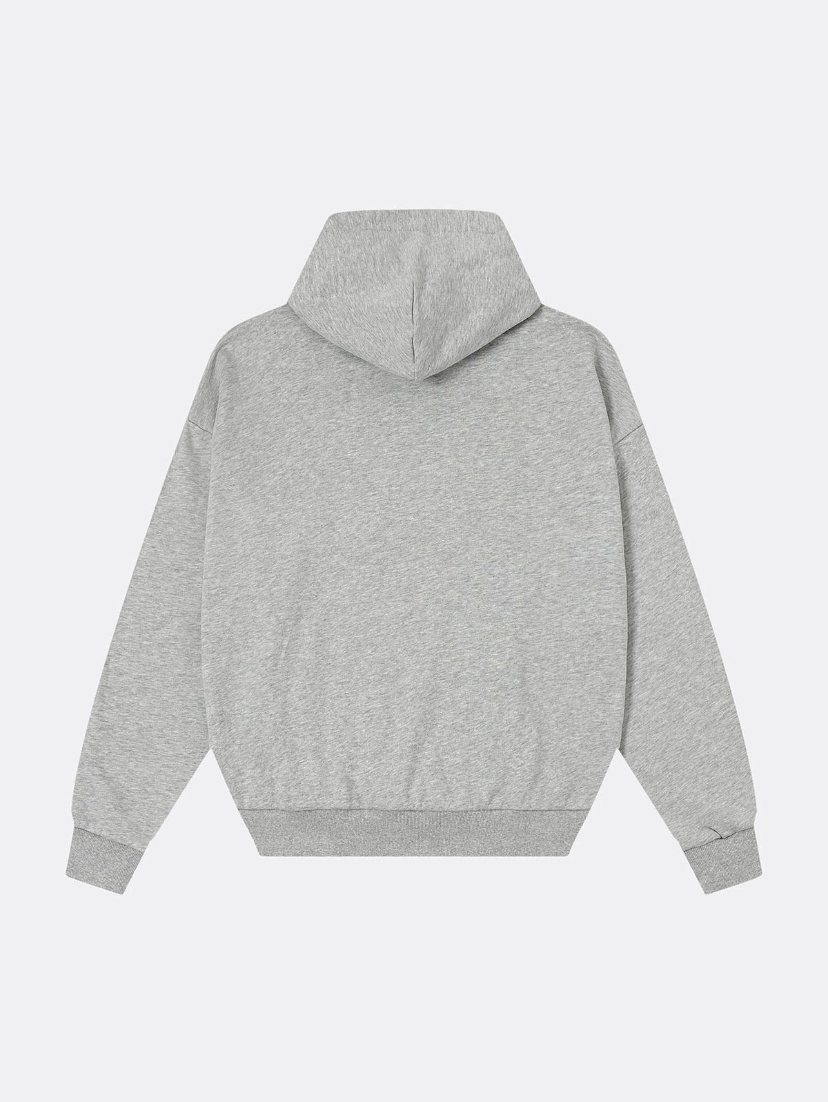 360 GSM 100% COTTON BOXY CROPPED FIT 'FLOWER GRAY' HOODIE