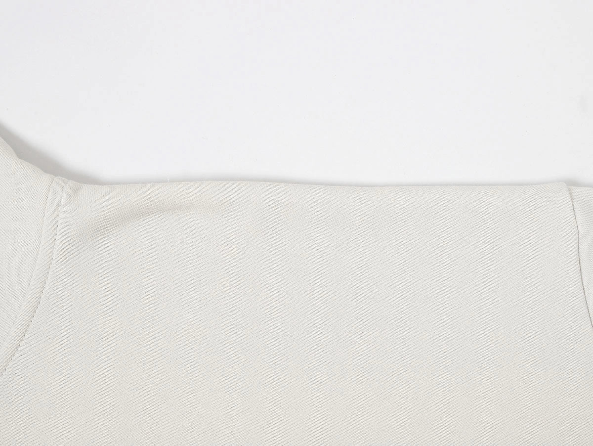 360 GSM 100% COTTON BOXY CROPPED FIT 'OFF WHITE' HOODIE