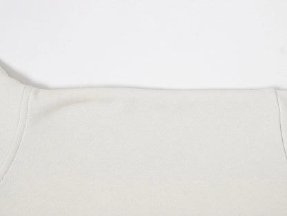 360 GSM 100% COTTON BOXY CROPPED FIT 'OFF WHITE' HOODIE