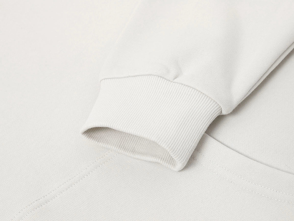 360 GSM 100% COTTON BOXY CROPPED FIT 'OFF WHITE' HOODIE