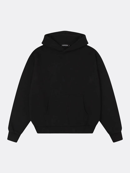 360 GSM 100% COTTON BOXY CROPPED FIT 'BLACK' HOODIE