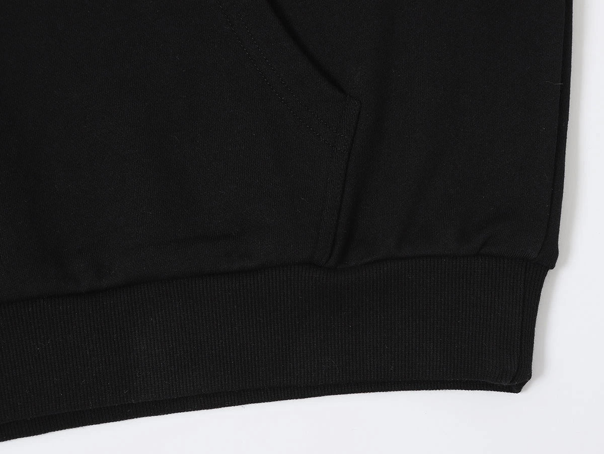 360 GSM 100% COTTON BOXY CROPPED FIT 'BLACK' HOODIE