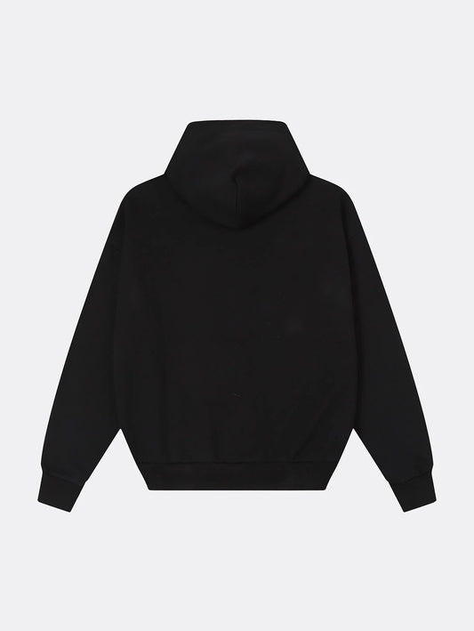 360 GSM 100% COTTON BOXY CROPPED FIT 'BLACK' HOODIE