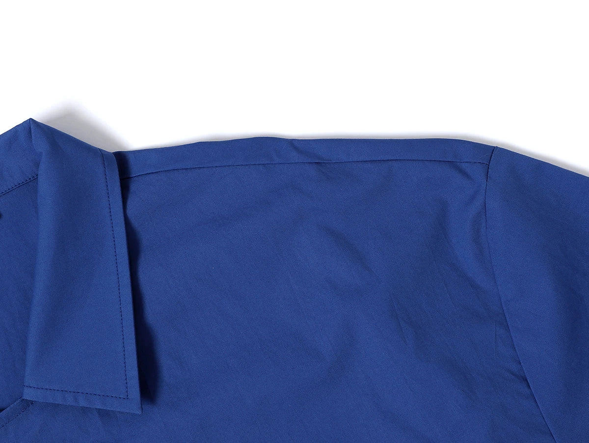 BOXY CROPPED FIT 'BLUE' CUBAN SHIRT