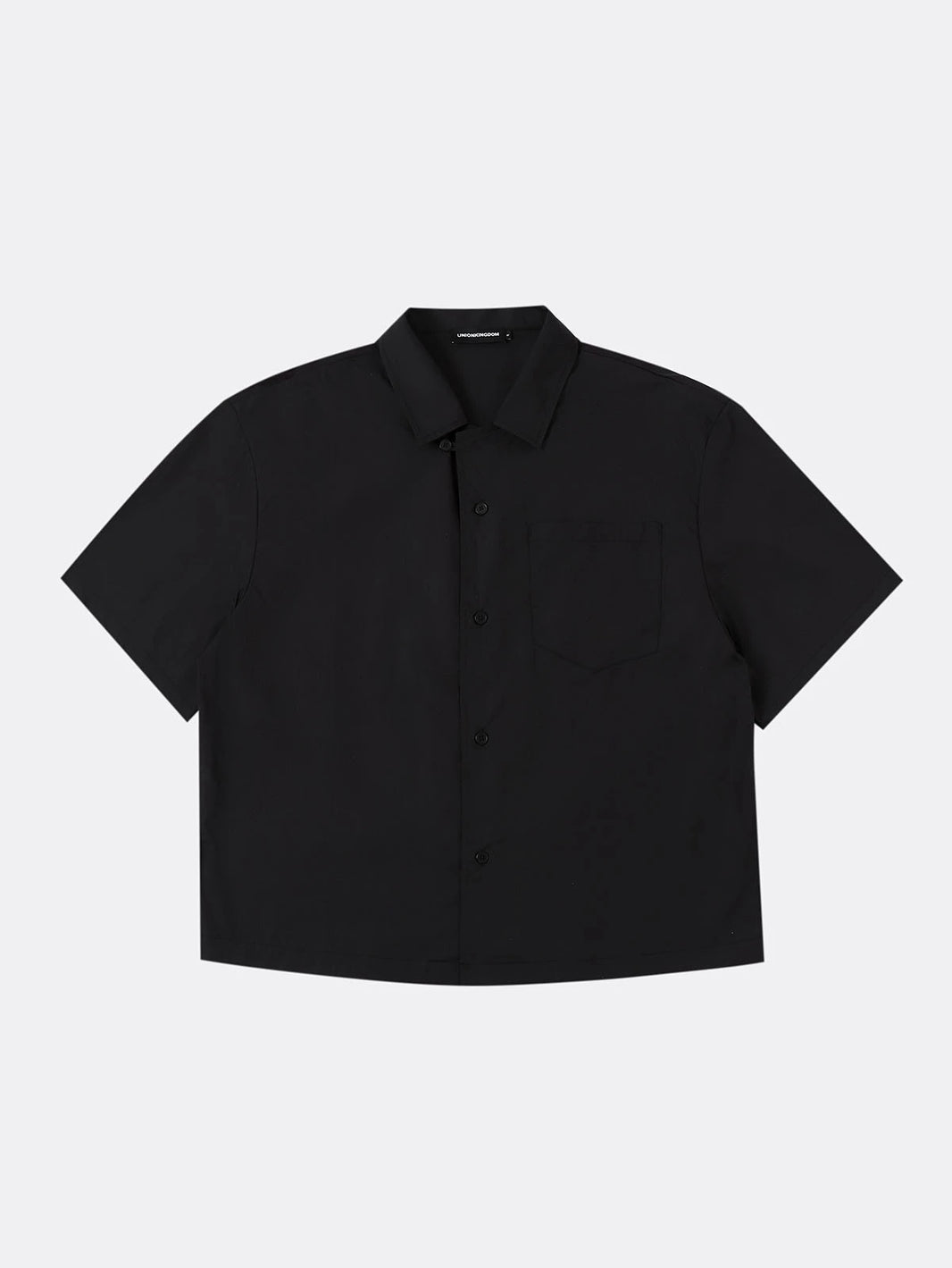 BOXY CROPPED FIT 'BLACK' CUBAN SHIRT