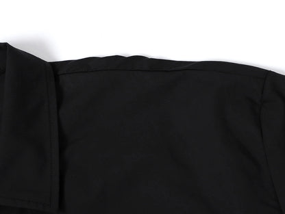BOXY CROPPED FIT 'BLACK' CUBAN SHIRT