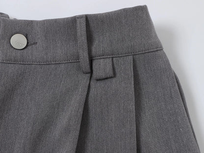 BAGGY FIT 'GRAY' PLEATED PANTS