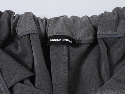 BAGGY FIT 'GRAY' PLEATED PANTS